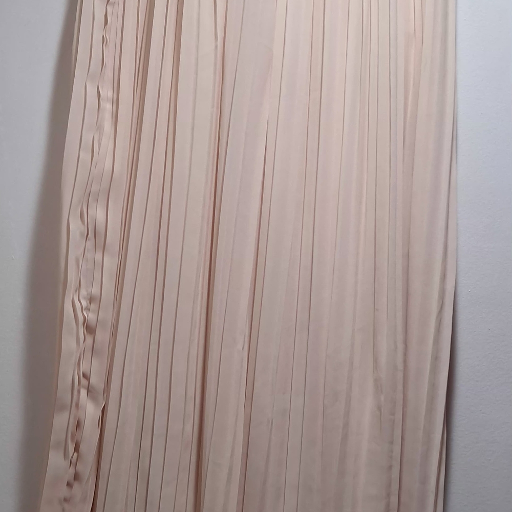 Miracle Cream Pleated Maxi Skirt - Size S/M - Elastic Waist Like New - Picture 11 of 15